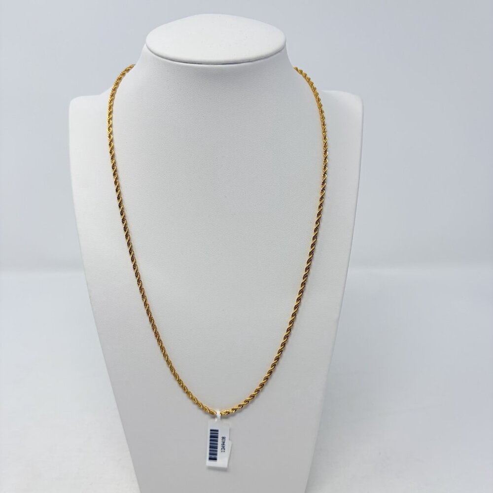 Shop LC Goldtone Stainless Steel French Rope Chain 19inch‎ Long Necklace